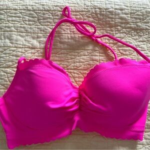 Victoria's Secret Bright Pink Halter Bikini Top